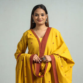 Yellow - dharwad cotton kurta with palazzo & dupatta set