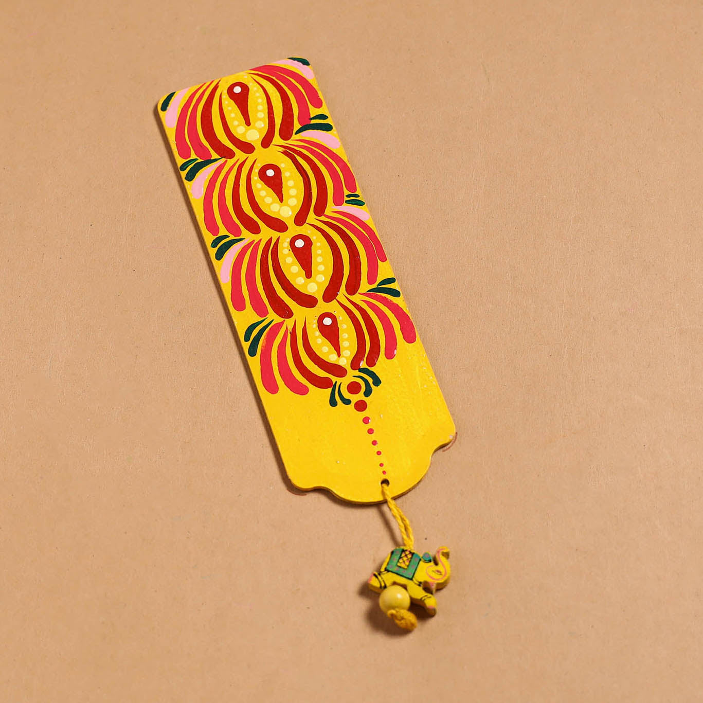 Dot art mandala handpainted wooden bookmark 11 - handcrafted