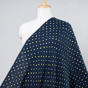 Buy Yellow Dotted Yale Blue Kutch Bandhani Tie-dye Soft Cotton Fabric Online at iTokri.com