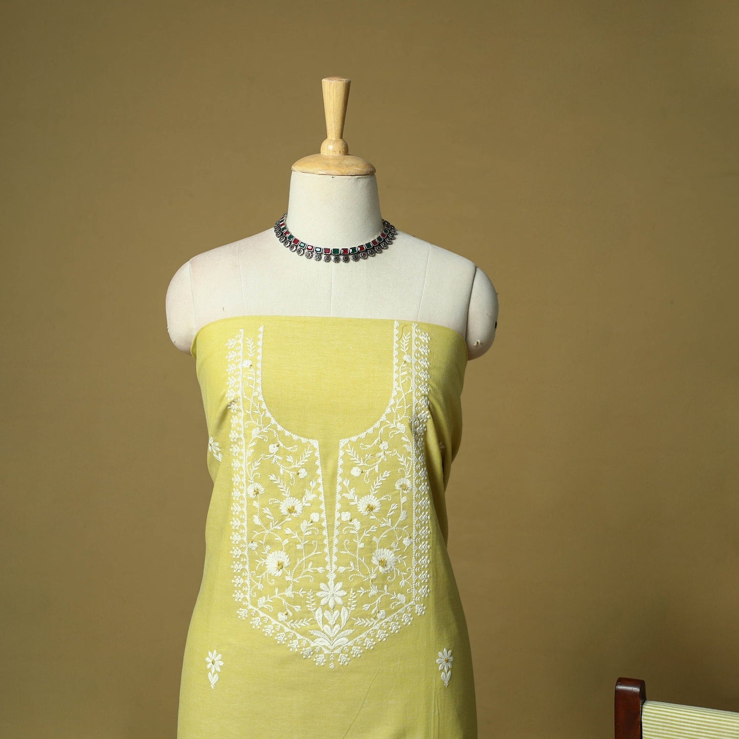 Embroidered cotton 3pc unstitched dress material 95