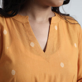 Yellow - Exquisite Jacquard Cotton Dress
