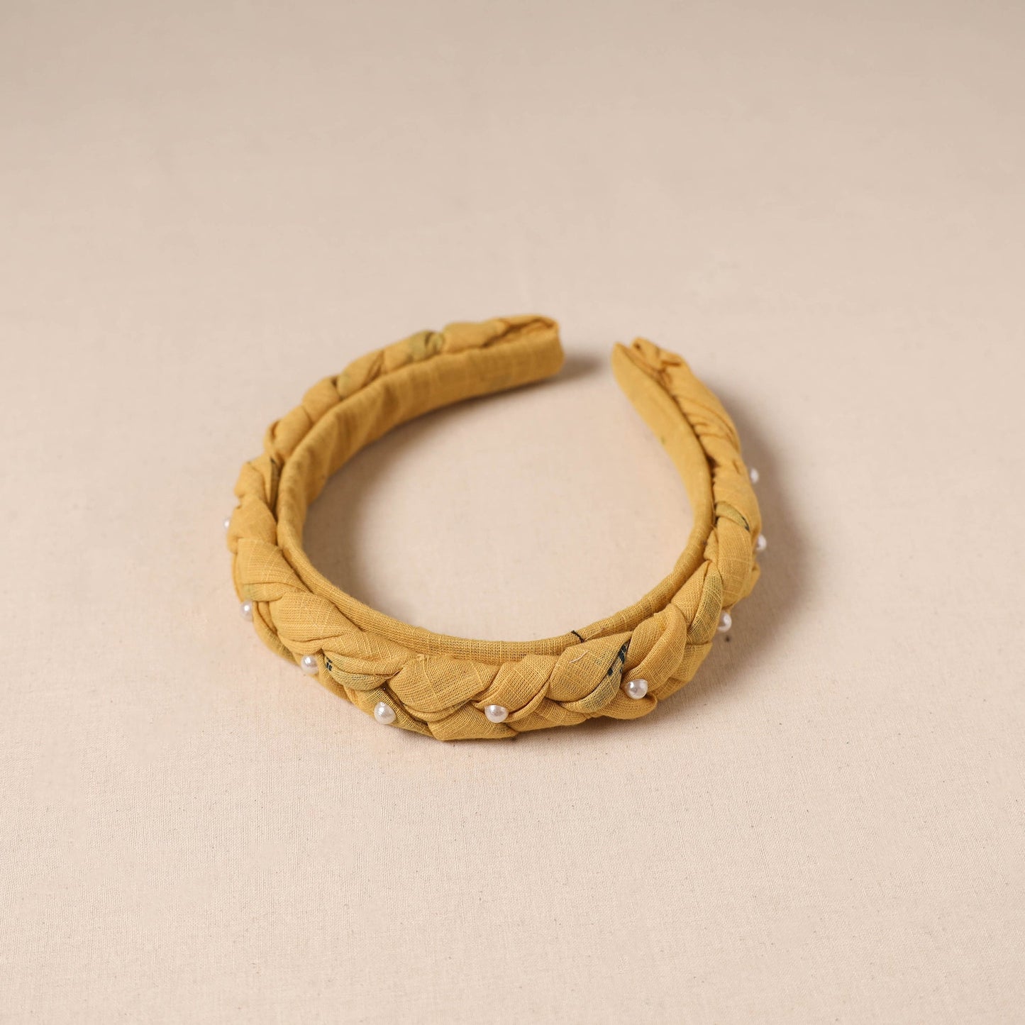 Fabart braided hair band with bead work 49 - handcrafted