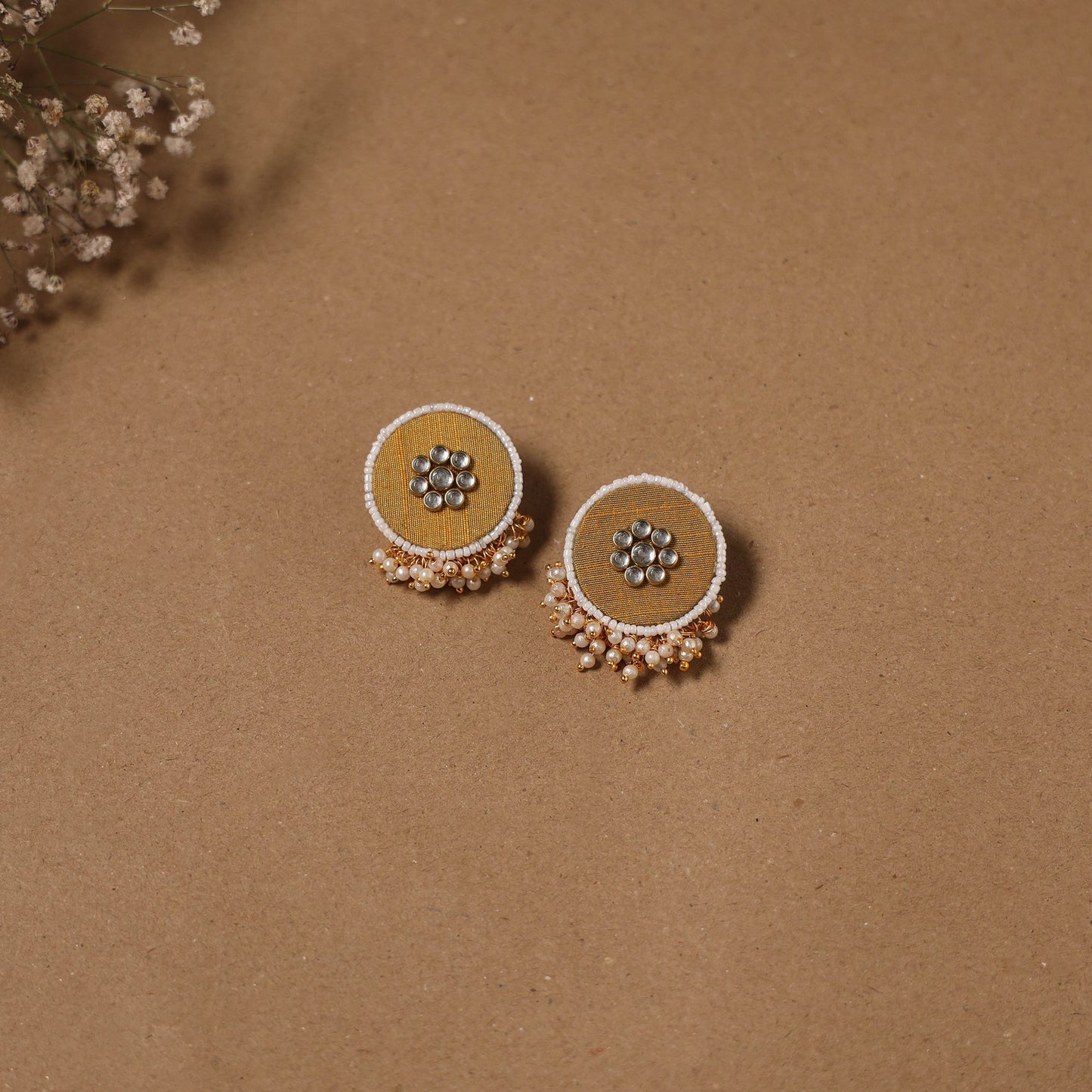 Fabart kundan earrings & maang tikka set 02 - handcrafted