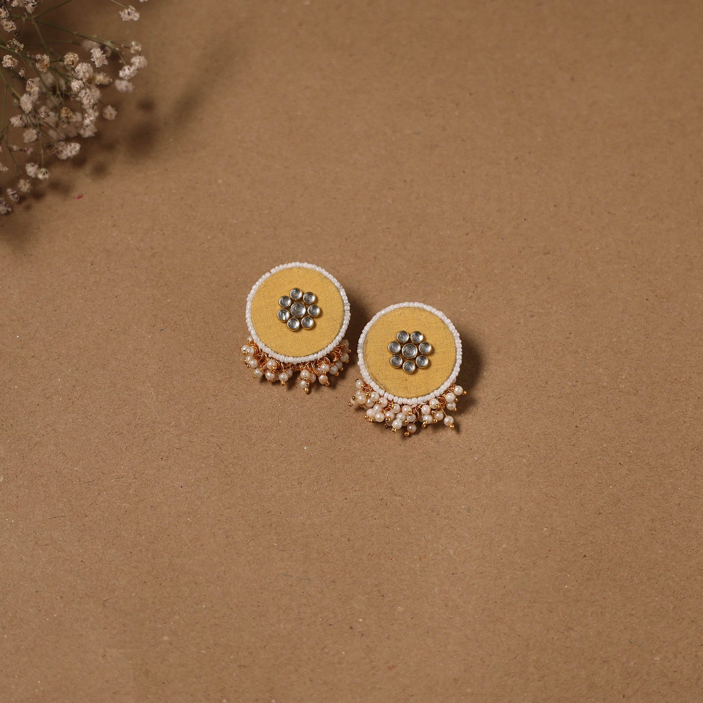 Fabart kundan earrings & maang tikka set 03 - handcrafted
