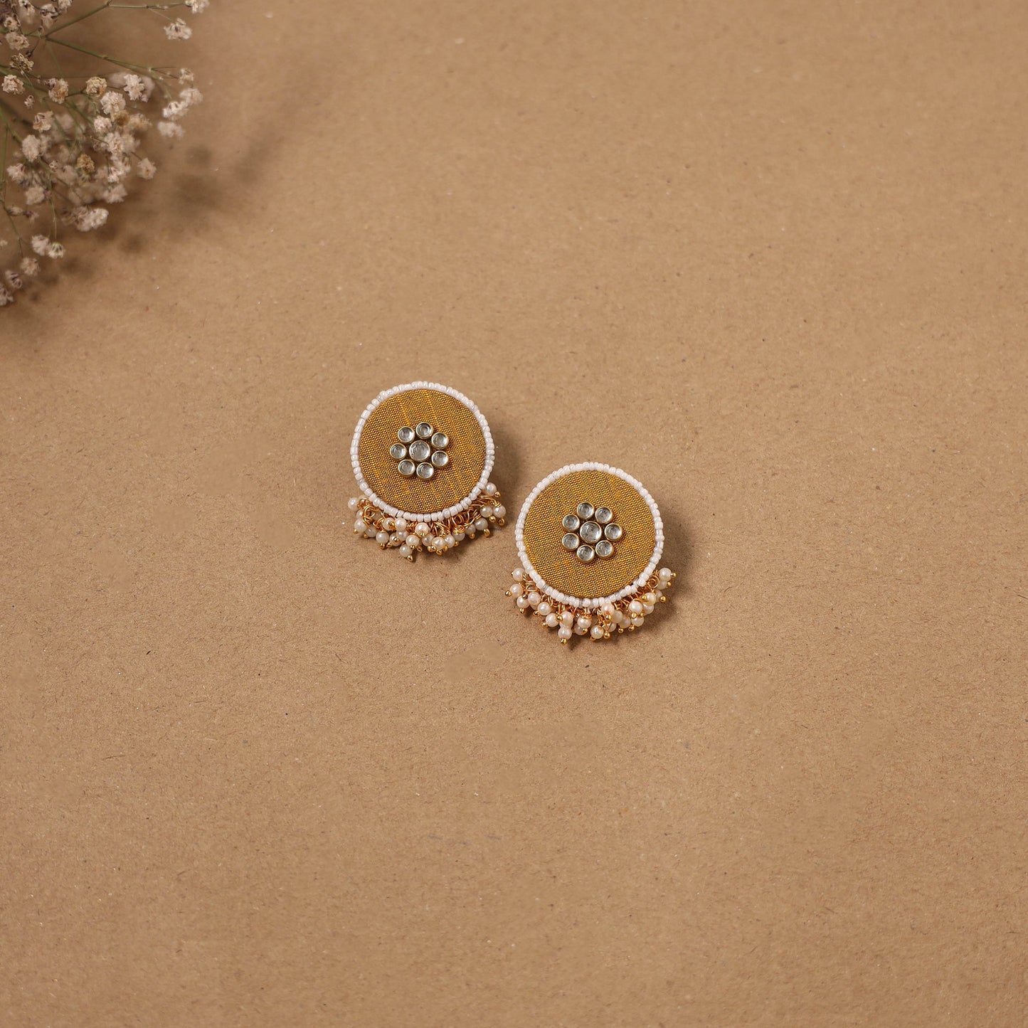 Fabart kundan earrings & maang tikka set 09 - handcrafted