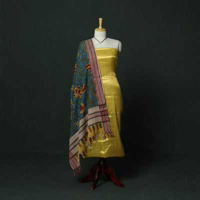 Fine tissue zari plain 2pc unstitched dress material