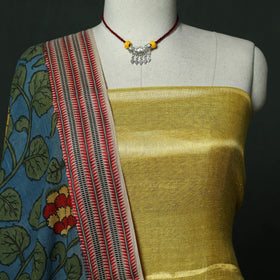 Fine tissue zari plain 2pc unstitched dress material