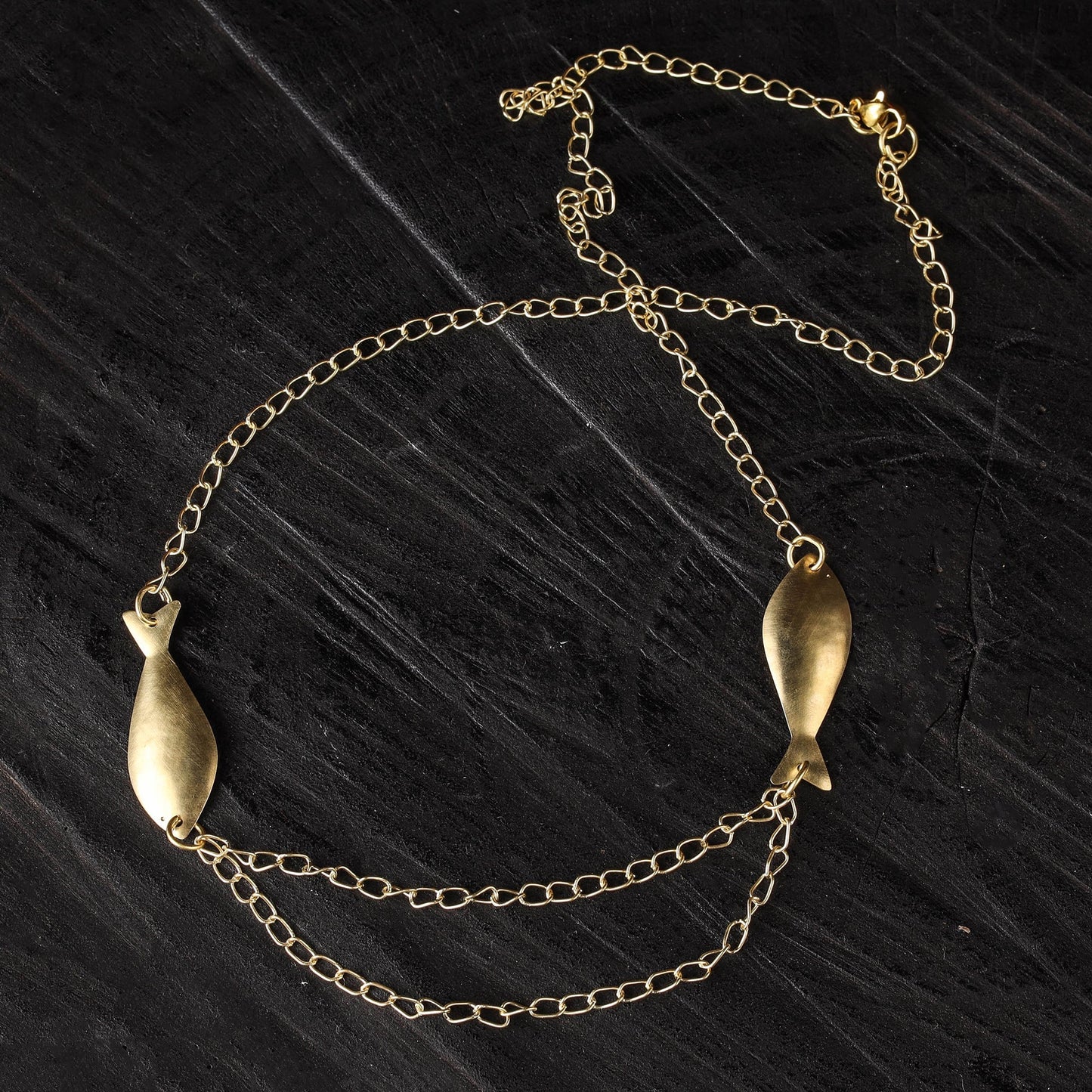 Fish - dokra brass handcrafted chain necklace 16