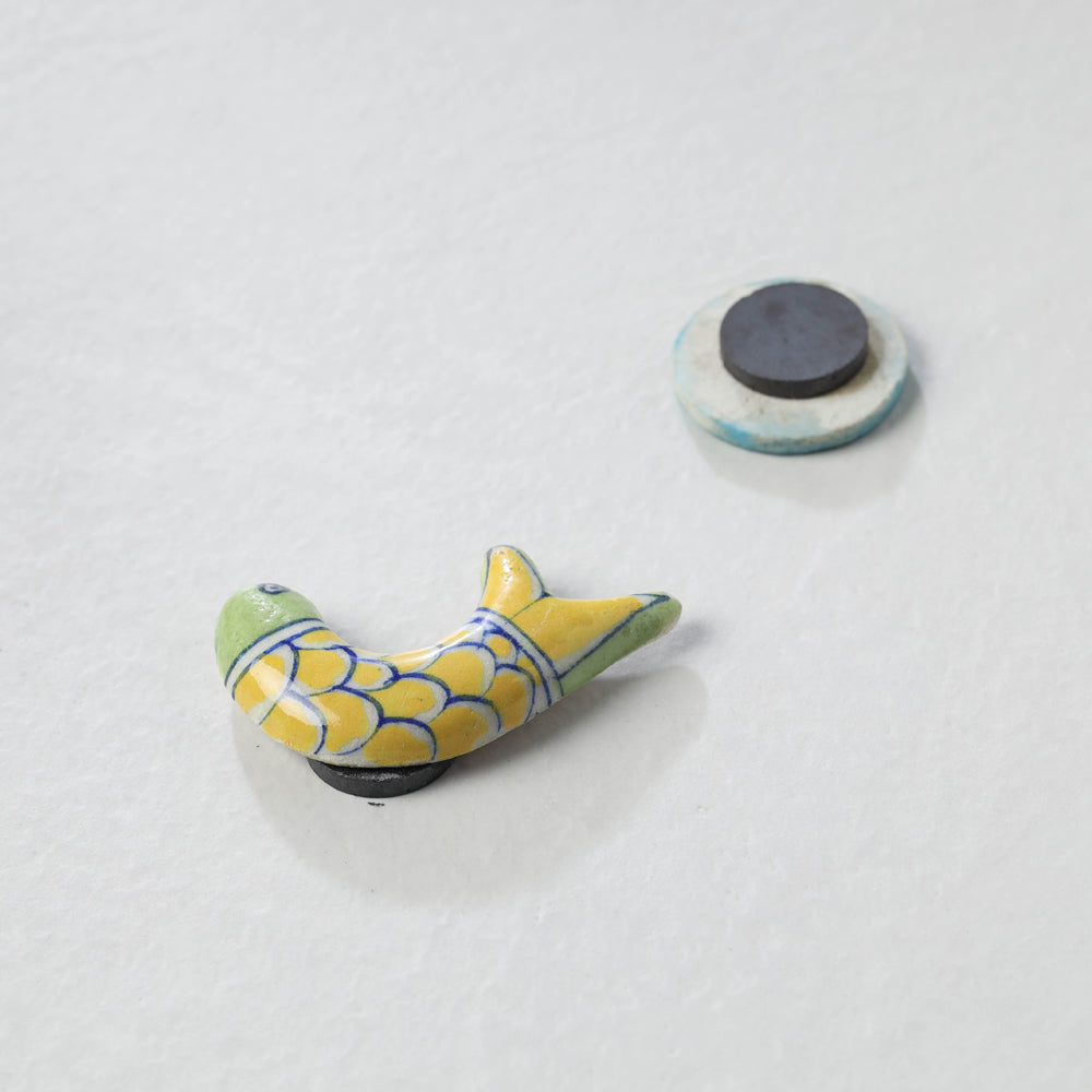  Original Blue Pottery Ceramic Tile Fridge Magnet 