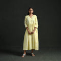 Flared angrakha cotton hand block batik print dress 06