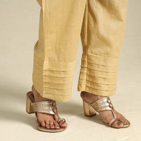 Yellow Flex Cotton Elasticated Plain Pant