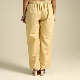 Yellow Flex Cotton Elasticated Plain Pant