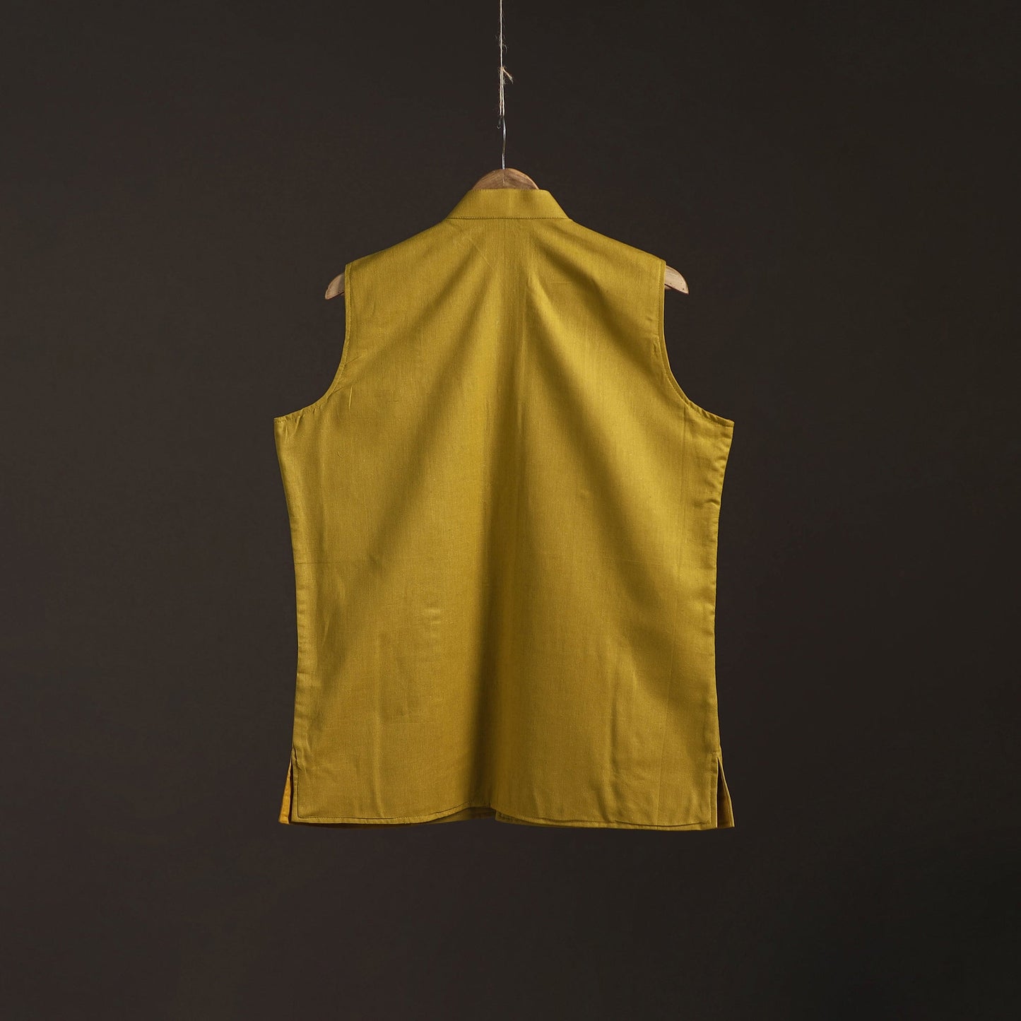 Flex cotton men plain nehru jacket 01 - handcrafted