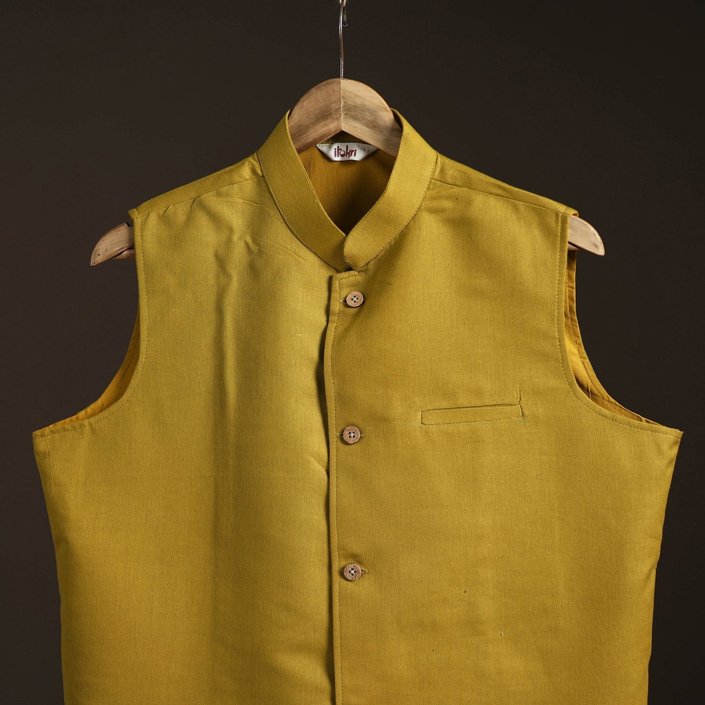 Flex cotton men plain nehru jacket 01 - handcrafted