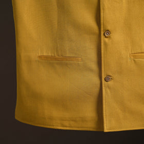 Flex cotton men plain nehru jacket 06 - handcrafted