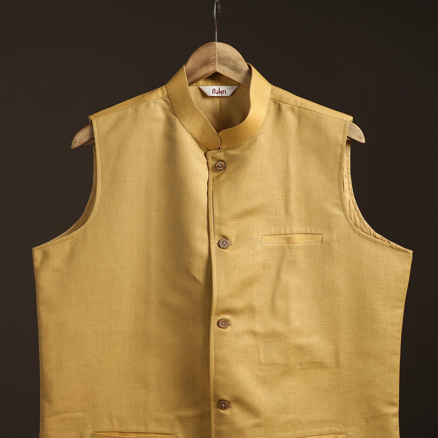 Flex cotton men plain nehru jacket 08 - handcrafted