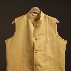 Flex cotton men plain nehru jacket 08 - handcrafted