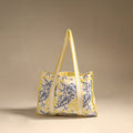 Yellow - floral hand tote bag 03 - handcrafted