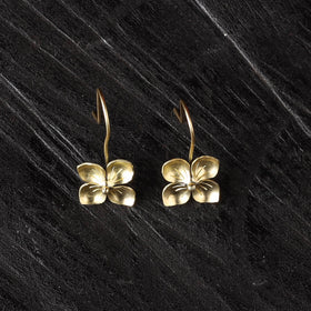 Flower petals - dokra brass handcrafted hook earrings 02