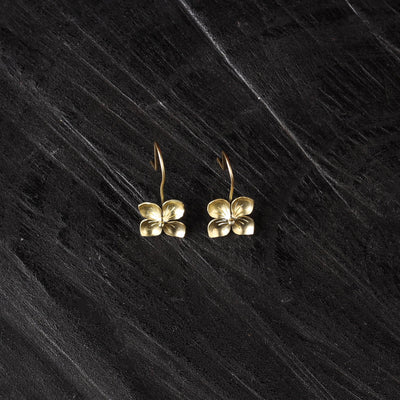 Flower petals - dokra brass handcrafted hook earrings 02