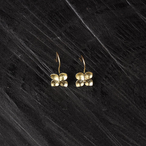 Flower petals - dokra brass handcrafted hook earrings 02
