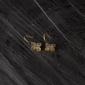 Flower petals - dokra brass handcrafted hook earrings 04