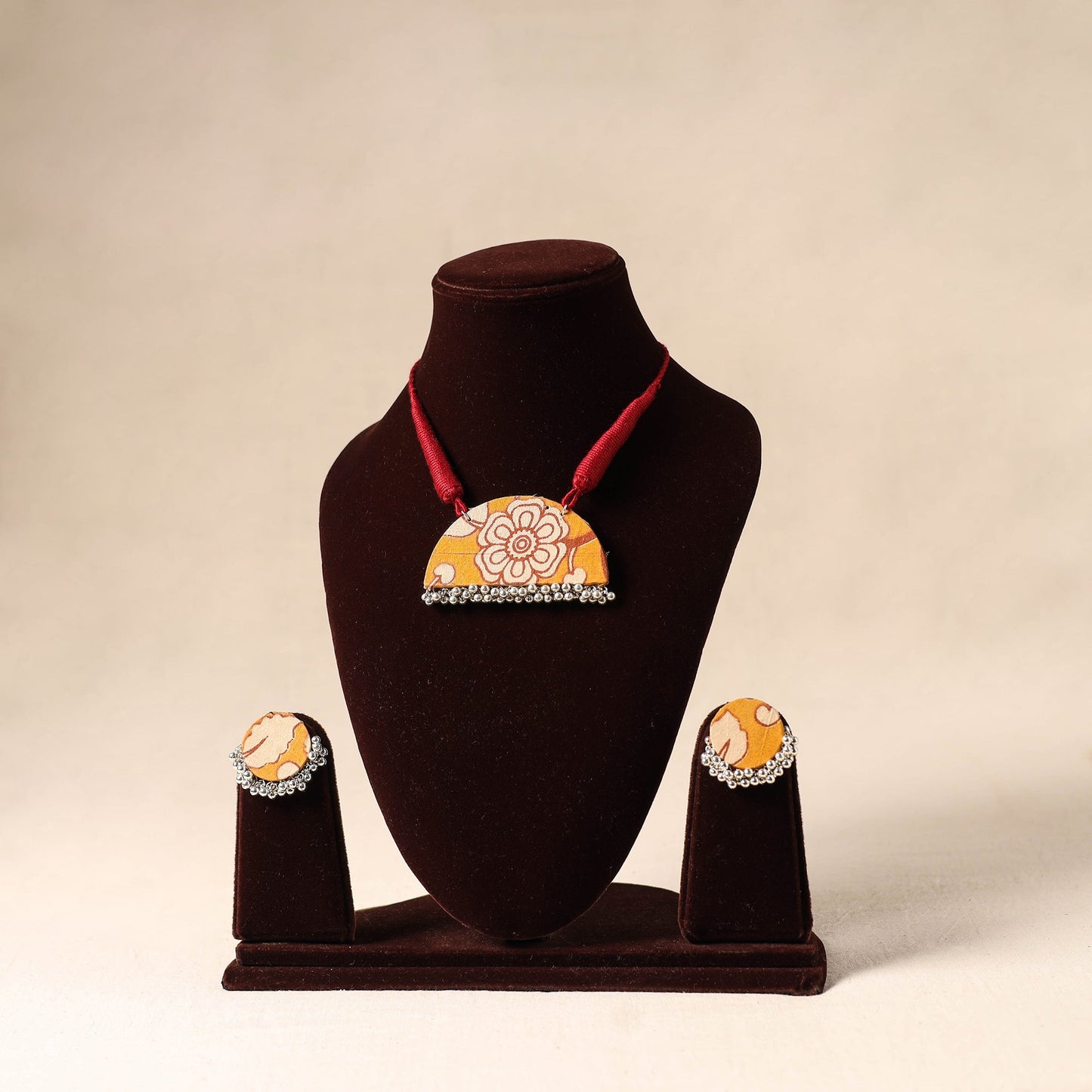 Yellow German Silver Fabart Necklace Set