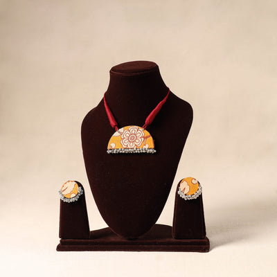 Yellow German Silver Fabart Necklace Set