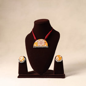 Yellow German Silver Fabart Necklace Set