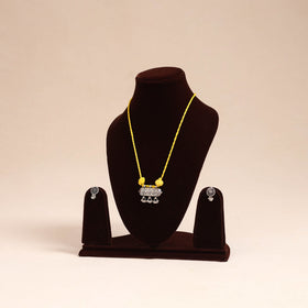 Yellow - german silver necklace set 12 - handcrafted