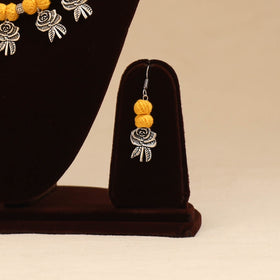 German silver thread beads necklace set 18 - handcrafted