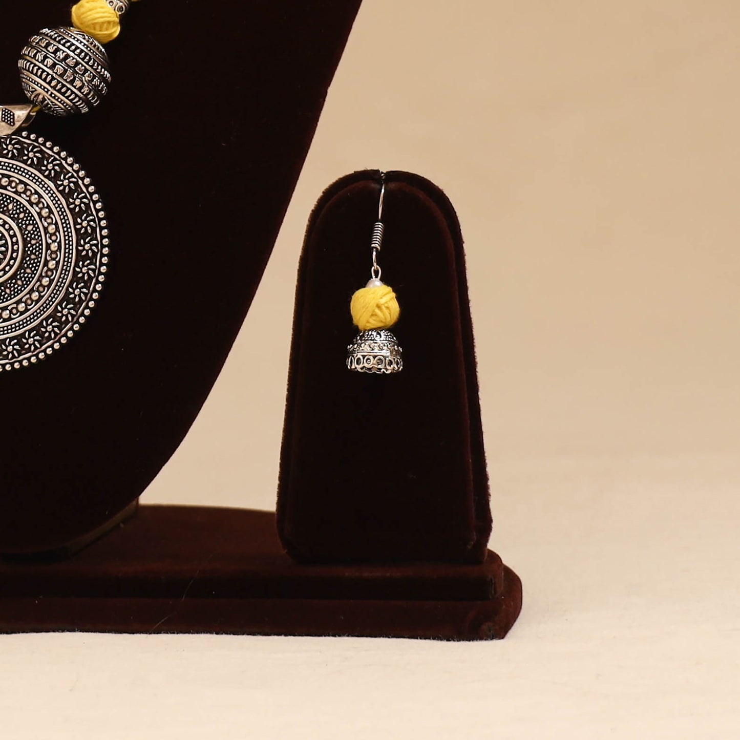 German silver thread beads necklace set 32 - handcrafted