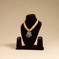 Yellow - german silver thread braided necklace set 33