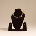 Yellow - german silver wooden beads necklace set 01