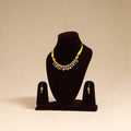 Yellow - german silver wooden beads necklace set 07