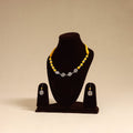 Yellow - german silver wooden beads necklace set 13