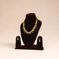Yellow - german silver wooden beads necklace set 37