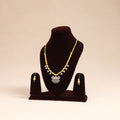 Yellow - german silver wooden beads necklace set 61