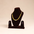 Yellow - german silver wooden beads necklace set 78