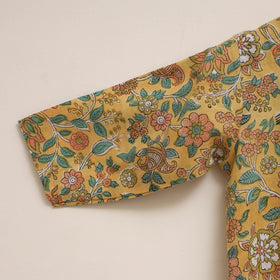 Yellow - girls floral pure cotton kurta set (2-6 years) 01