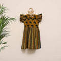 Yellow - girls pure cotton ajrakh hand block print frock