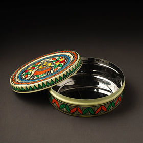  Godna Madhubani Handpainted Stainless Steel Casserole