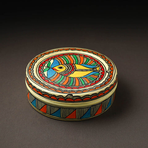  Godna Madhubani Handpainted Stainless Steel Casserole