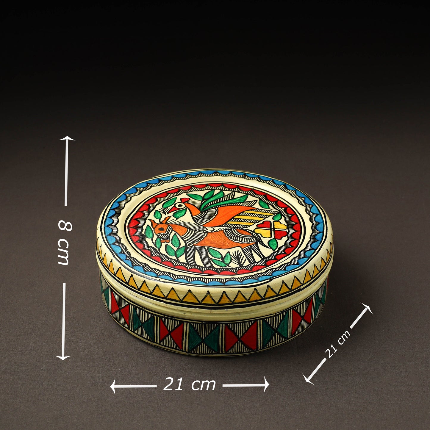  Godna Madhubani Handpainted Stainless Steel Casserole