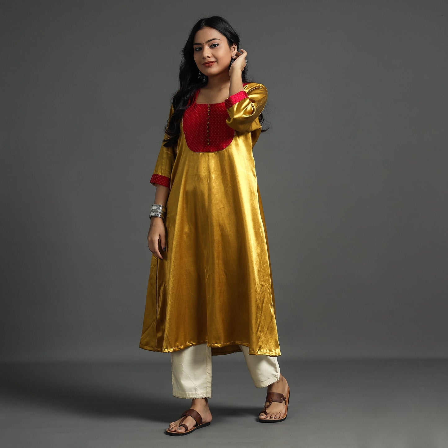plain silk kurta