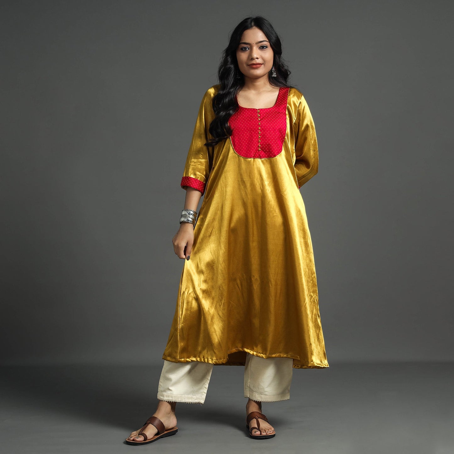 plain silk kurta