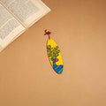 Yellow - gond handpainted wooden bookmark 17 - handcrafted