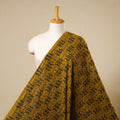 Yellow Hakoba Natural Dyed Cotton Ajrakh Print Fabric