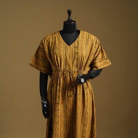 Hand akola long kaftan with tie-up waist 04 - handcrafted