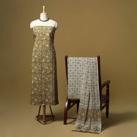 Hand bagru cotton 3pc unstitched dress material 19